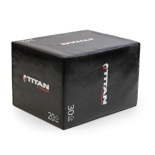 Titan Fitness Soft Foam Plyometric Box 20in 24in 30in 3-in-1 Pro-Duty HIIT Exercise Foam Plyo Box Step-Up Box Squat Home Garage Gym Training