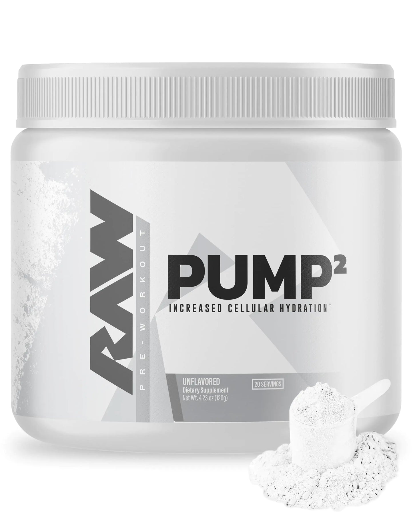 RAW Pump2 Pre Workout | Glycerol Pump Pre Workout Supplement | Enhanced Hydration and Boost Energy | Unflavored (20 Servings)
